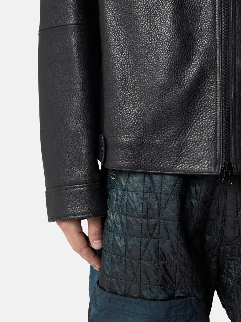 VESTE COACH EN CUIR GRAINÉ MAT