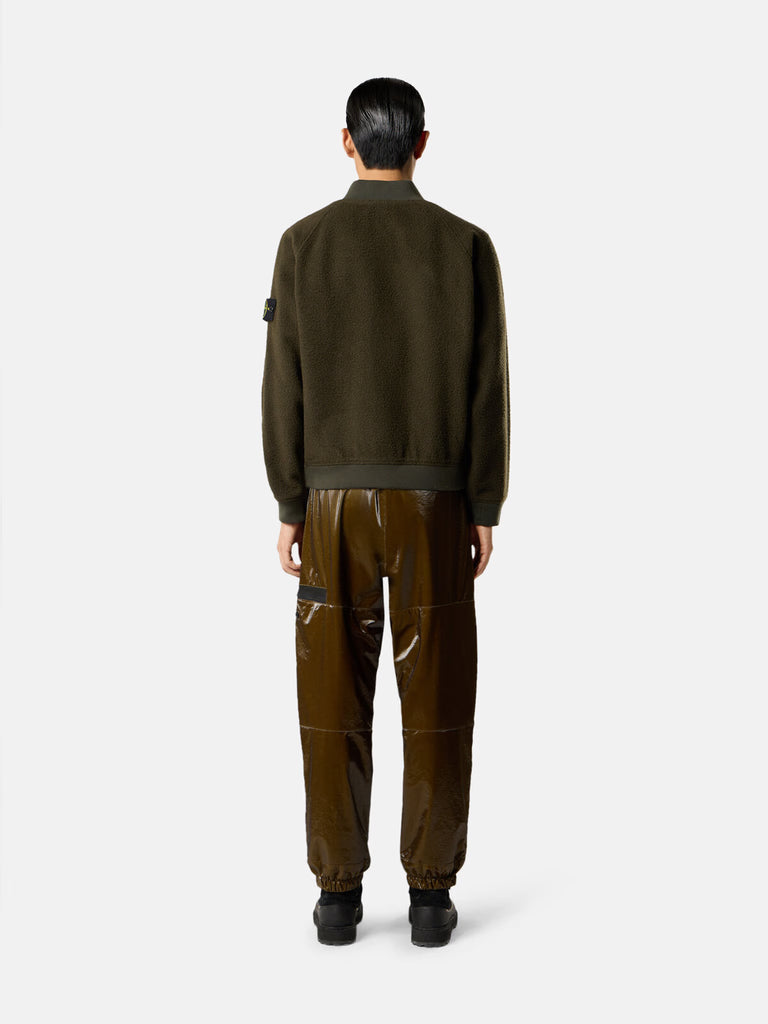 VESTE BOMBER EN LAINE - VERT MILITAIRE