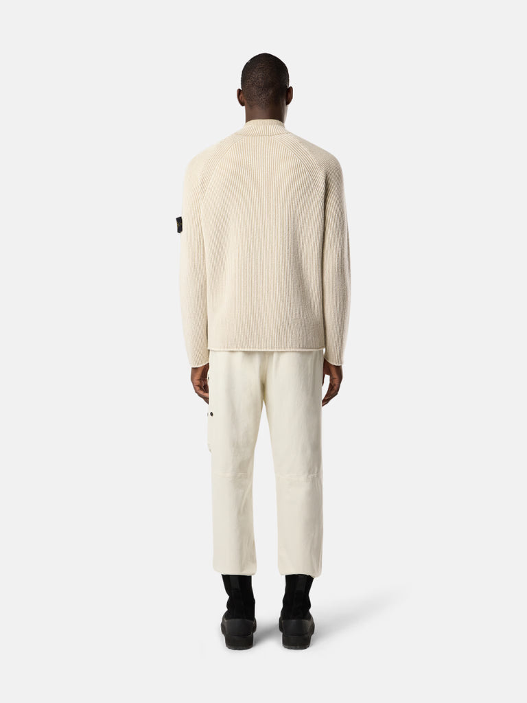 Pull demi-zip avec texture côtelée vanisée