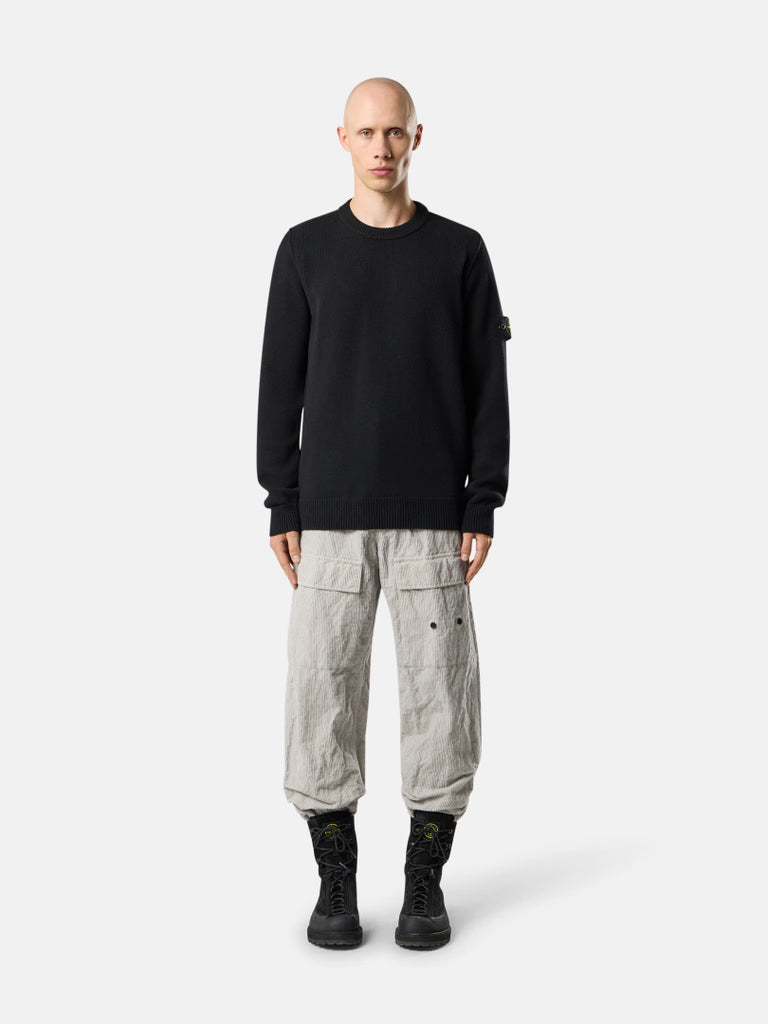 PULL À COL ROND EN LAINE D'AGNEAU NOIRE