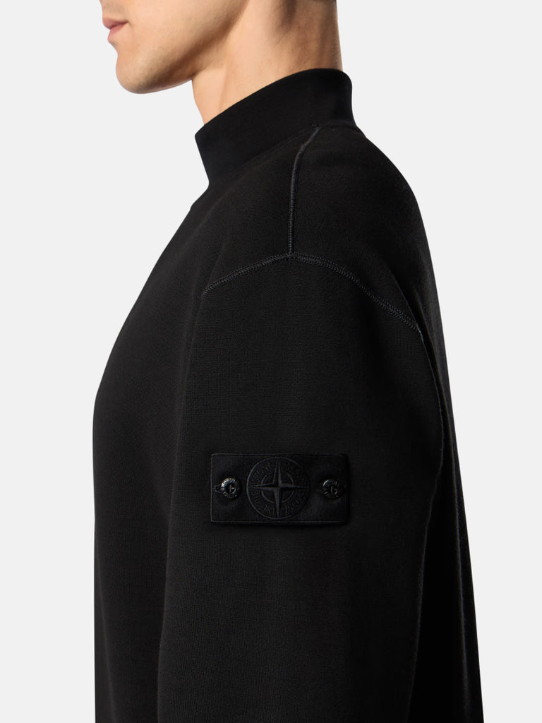 SWEAT-SHIRT À COL MONTANT NOIR