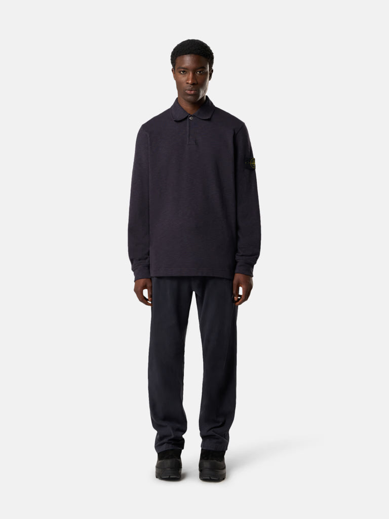 SWEAT POLO COUPE RÉGULIÈRE BLEU ENCRE