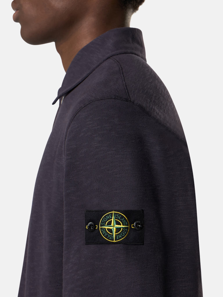 SWEAT POLO COUPE RÉGULIÈRE BLEU ENCRE