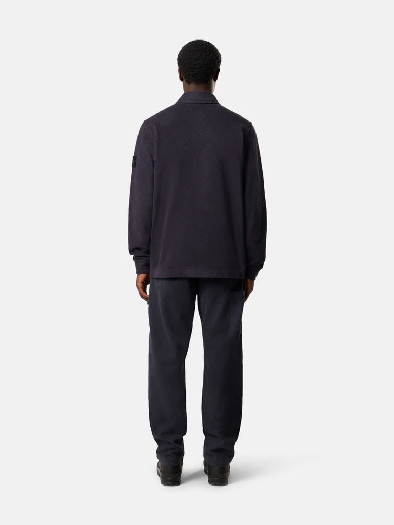 SWEAT POLO COUPE RÉGULIÈRE BLEU ENCRE