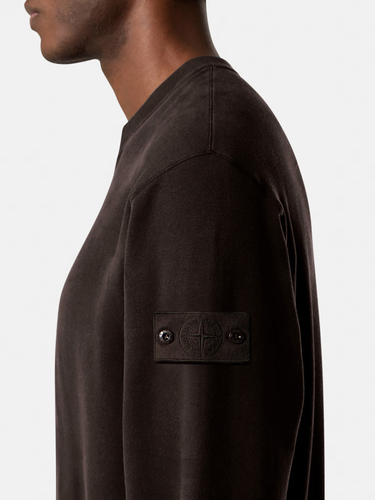 T-SHIRT À COL ROND CONFORTABLE MARRON FONCÉ