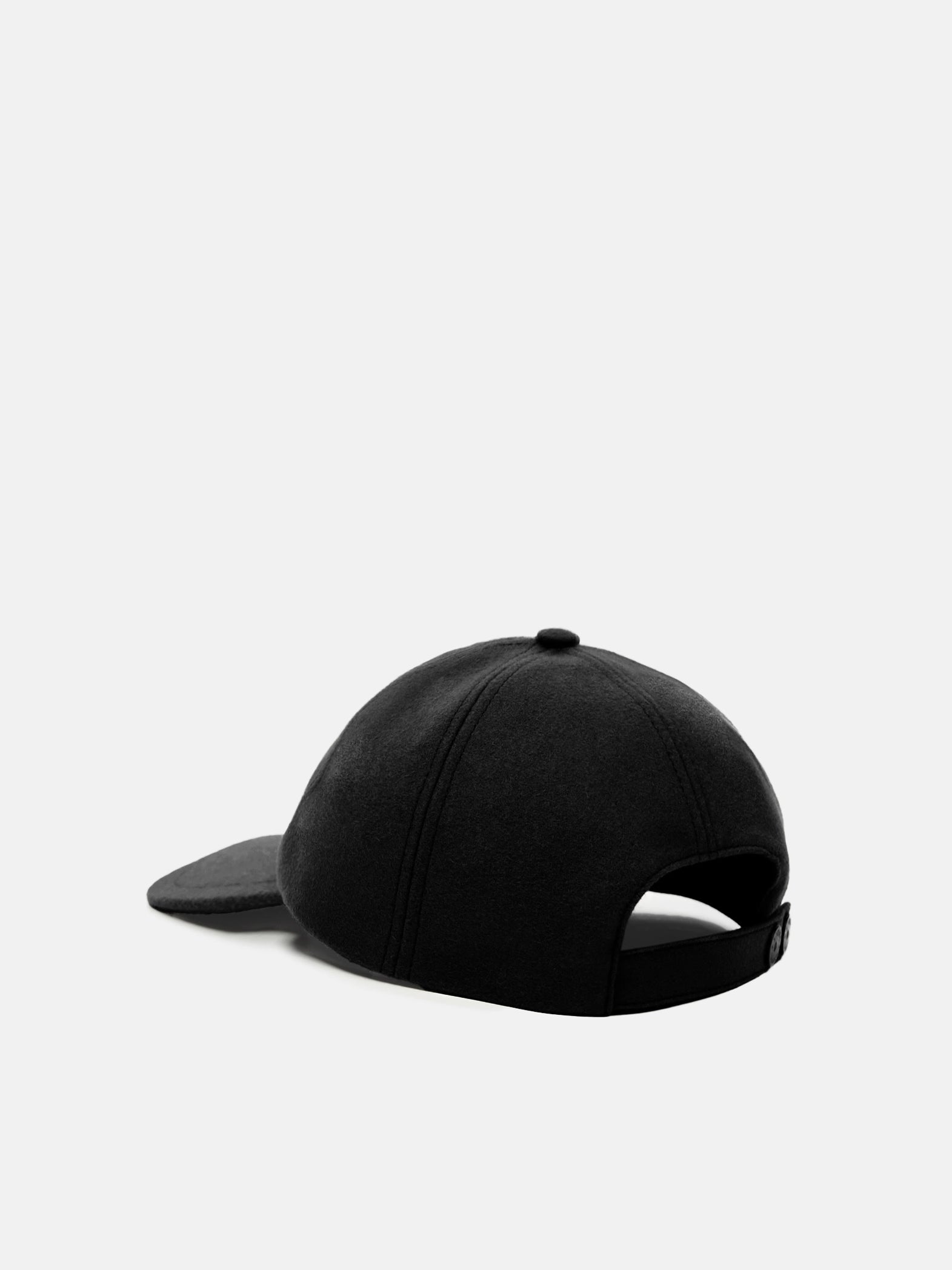 CASQUETTE DE BASEBALL EN LAINE ET NYLON - NOIRE