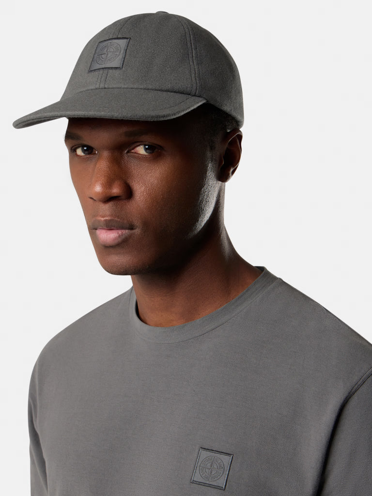 CASQUETTE DE BASEBALL EN LAINE ET NYLON - GRIS MOYEN