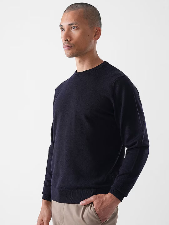 MERINO WOOL CREW NECK - MIDNIGHT BLUE